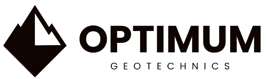 Logo of Optimi Geotechnical Services with a stylized mountain design.
