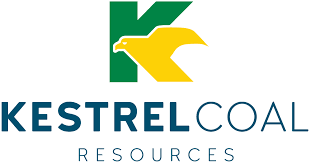 Logo featuring a green 'K' and a yellow bird symbol for Kestrel Resources.